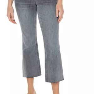 NWT 6/29 Liverpool Hannah Gray Cropped Flare Women's Jeans